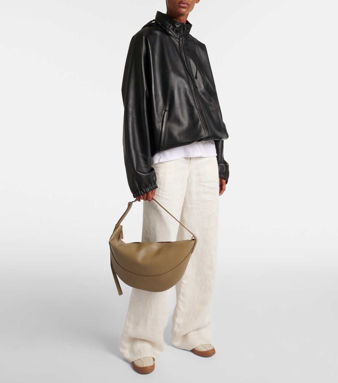 Jouve Small leather shoulder bag | The Row