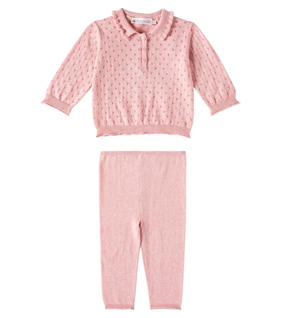 Baby Eliette cotton shirt and pants set | Bonpoint