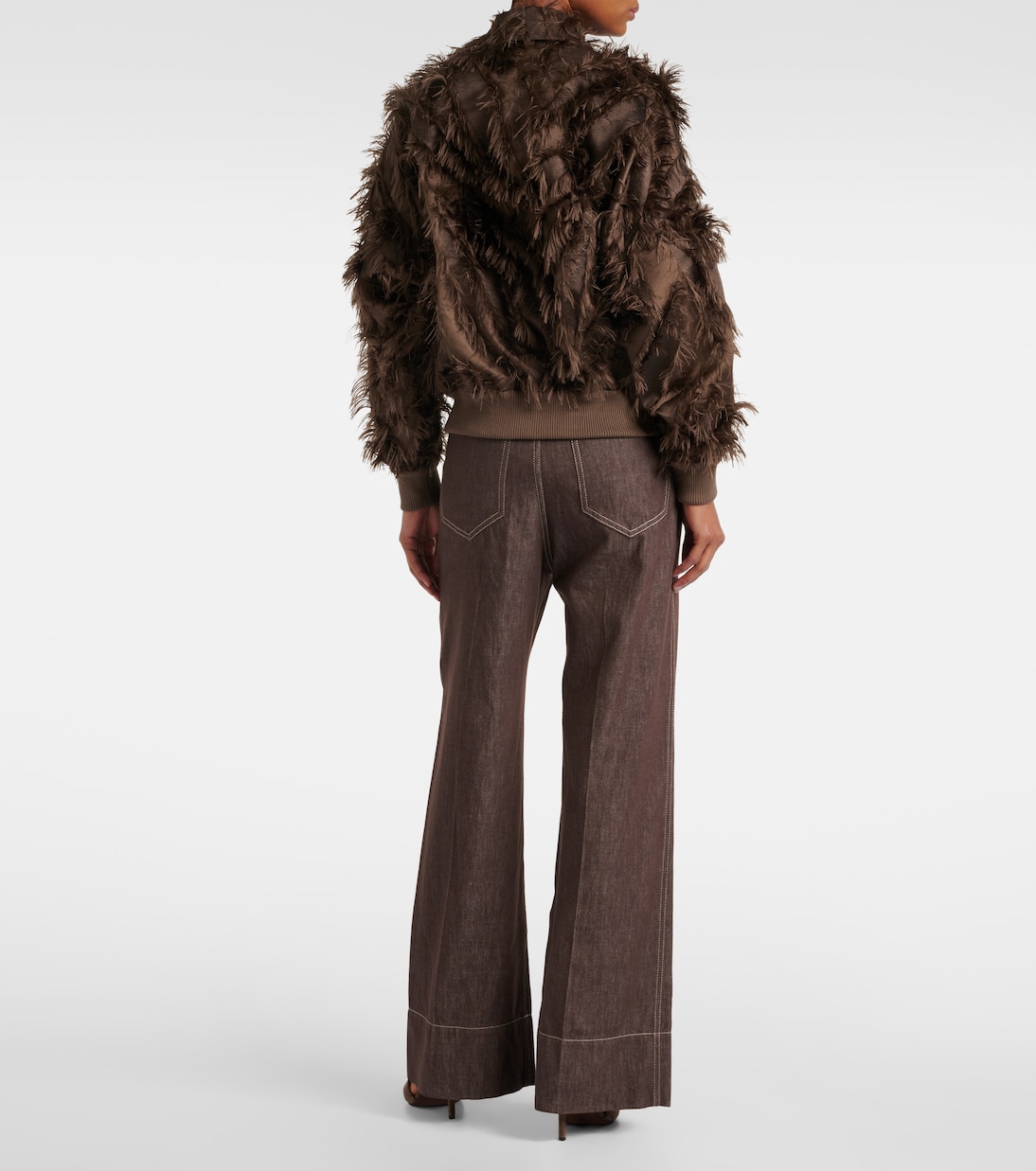 Feather-trimmed jacket | Brunello Cucinelli
