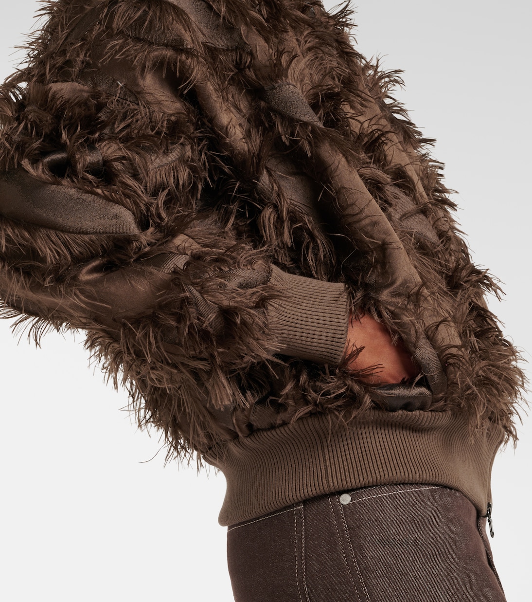 Feather-trimmed jacket | Brunello Cucinelli