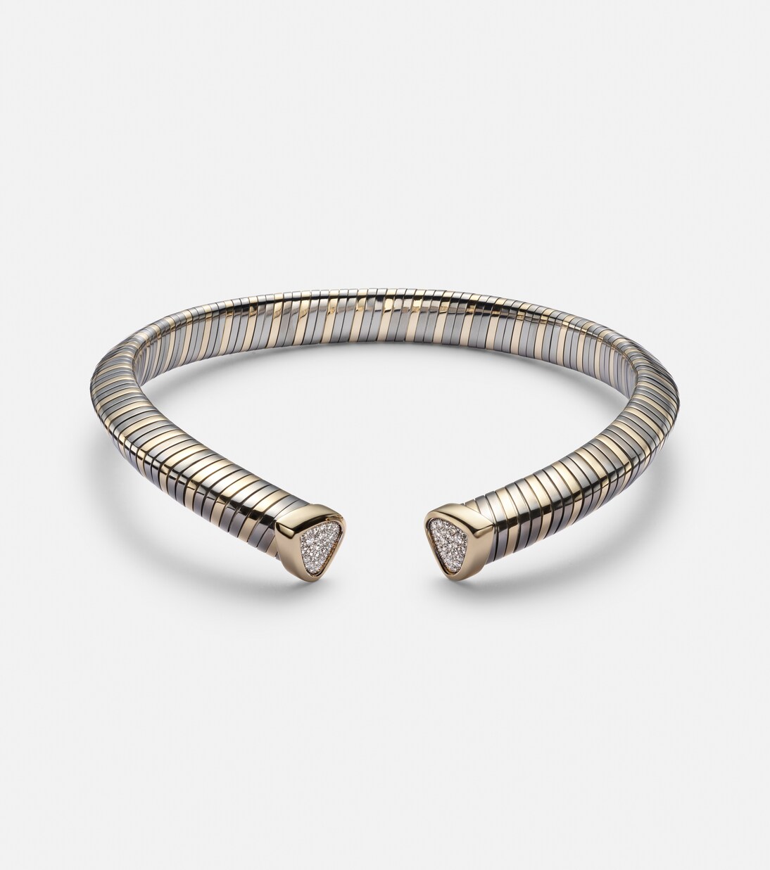 Chocker Trisola aus 18kt Gelbgold und Titan mit Diamanten | Marina B