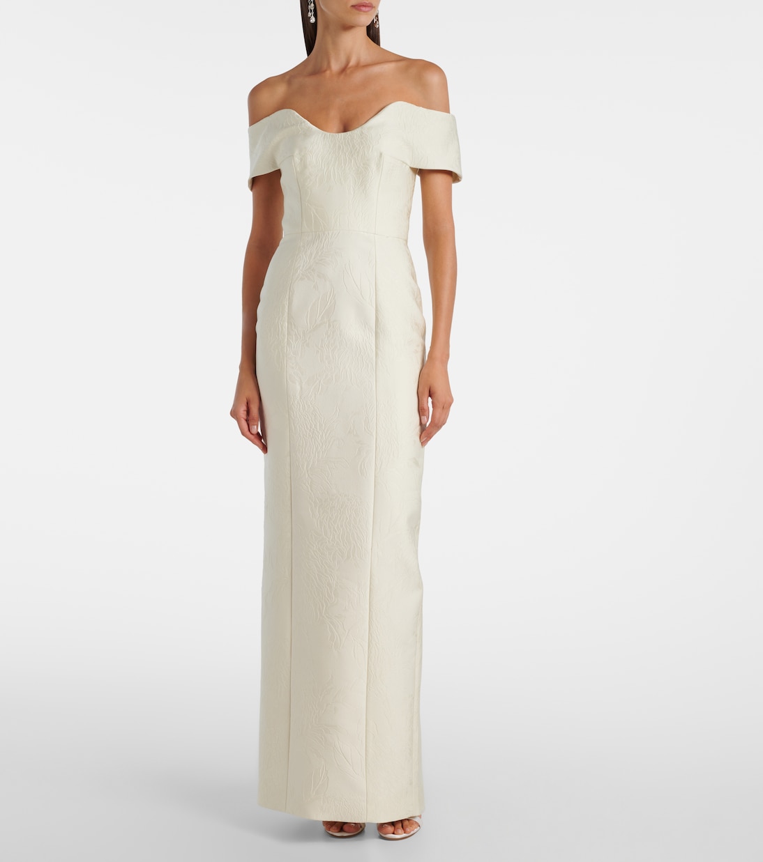 Robe longue Aislinn en cloqué crayon à fleurs | Emilia Wickstead