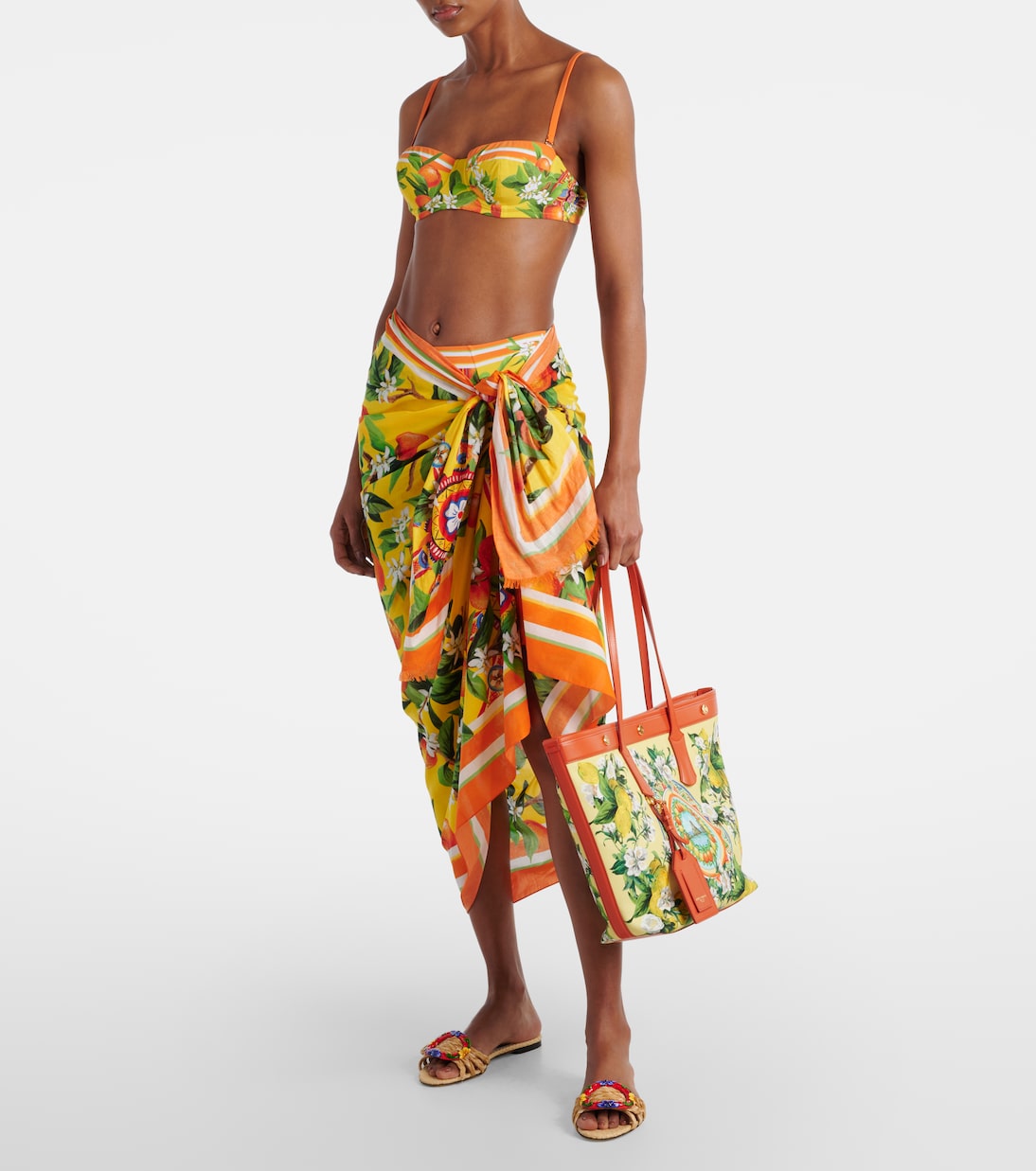 Bedruckter Shopper Taormina Large aus Canvas | Dolce&Gabbana