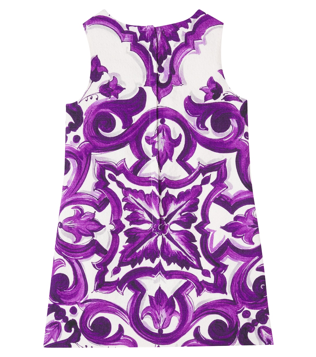 Abito Majolica in misto cotone e lino | Dolce&Gabbana Kids
