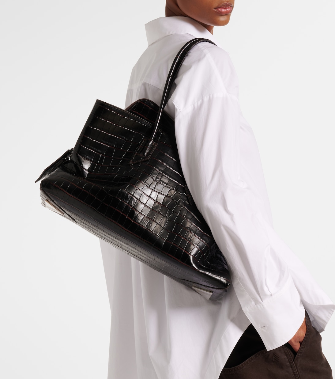 La Passeggiata Medium leather tote  | The Attico