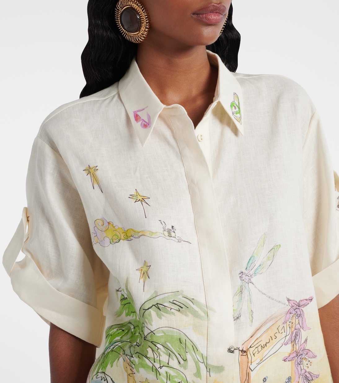 Bedrucktes Hemd Anouk aus Leinen | Alémais