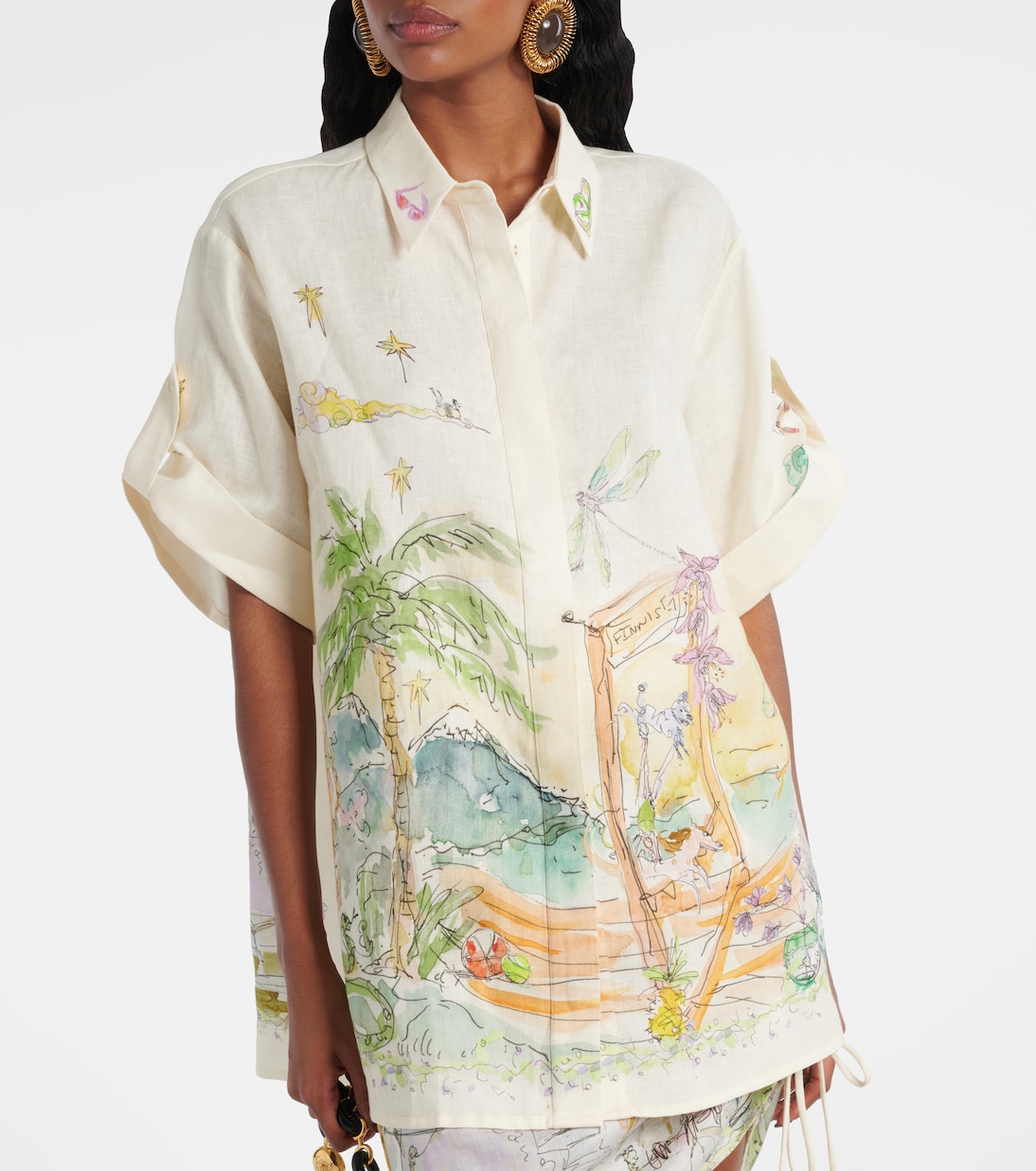 Bedrucktes Hemd Anouk aus Leinen | Alémais