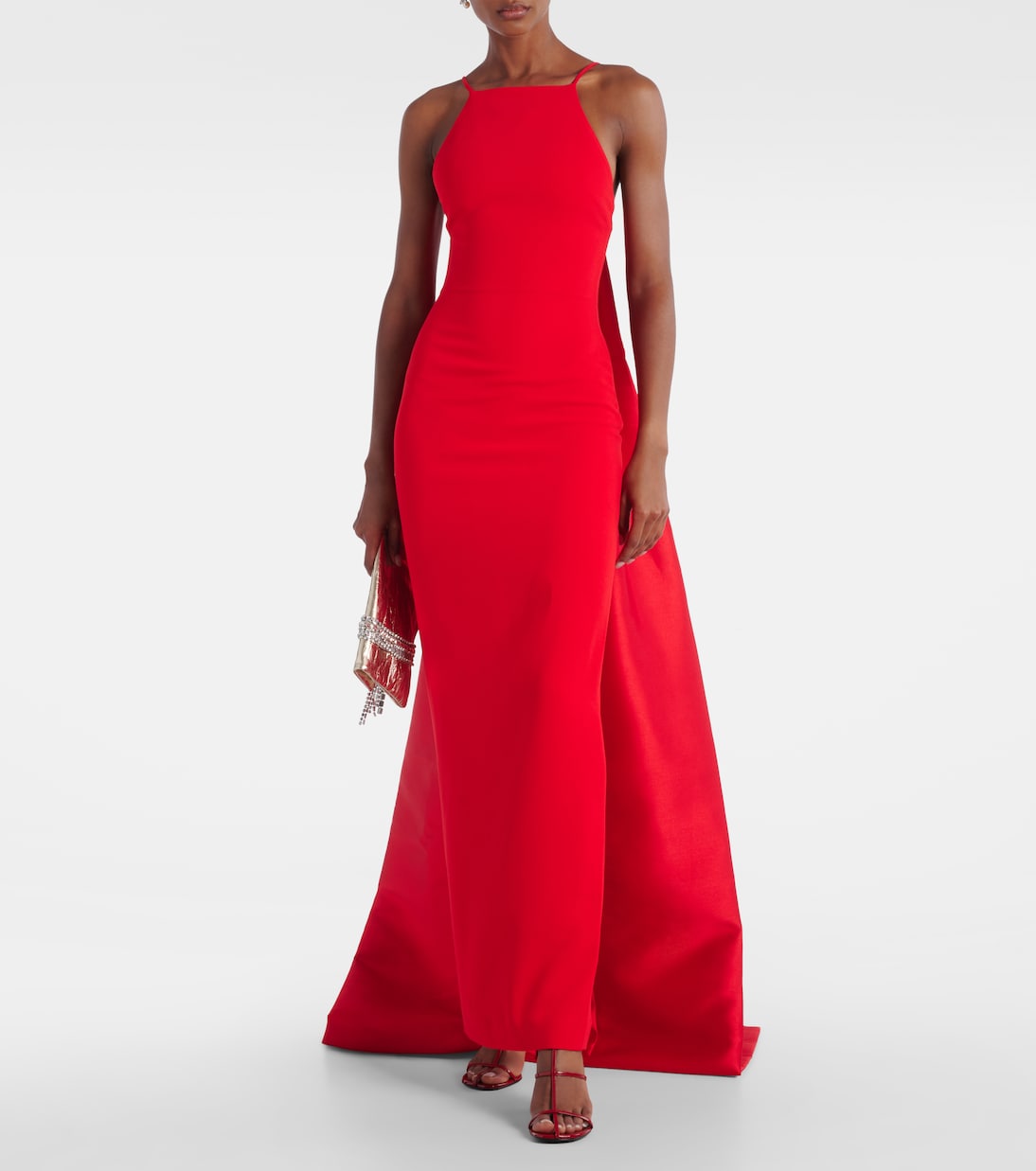 Robe longue Ulla en crêpe et satin  | Solace London