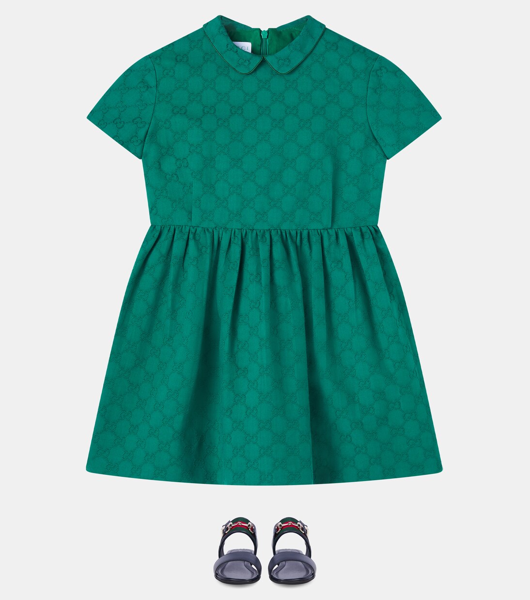 Abito in jacquard di cotone GG  | Gucci Kids