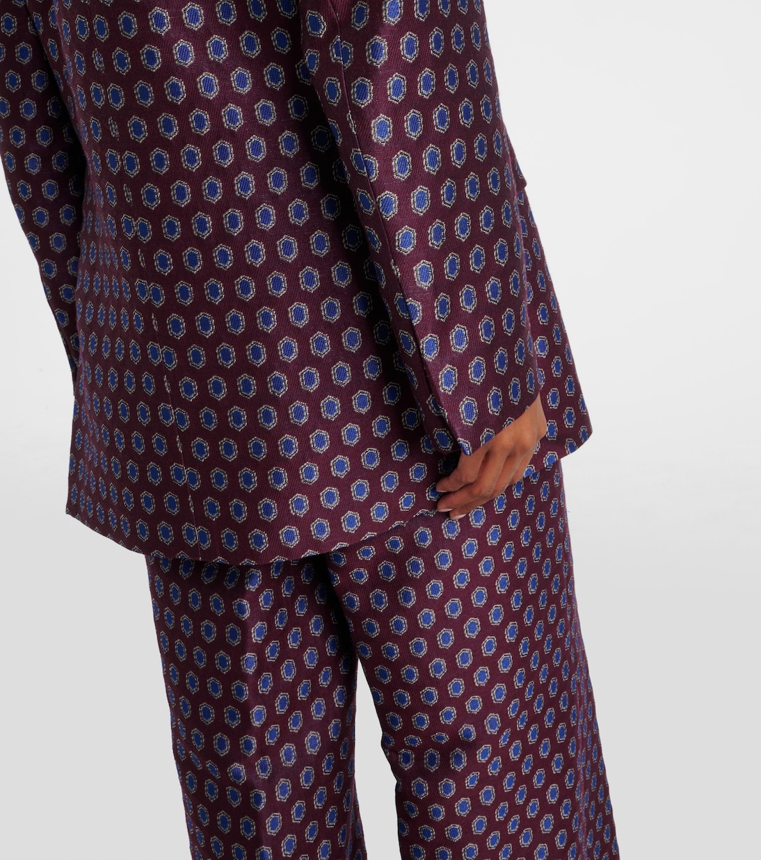 Printed wool, cotton, and linen-blend blazer | Dries Van Noten