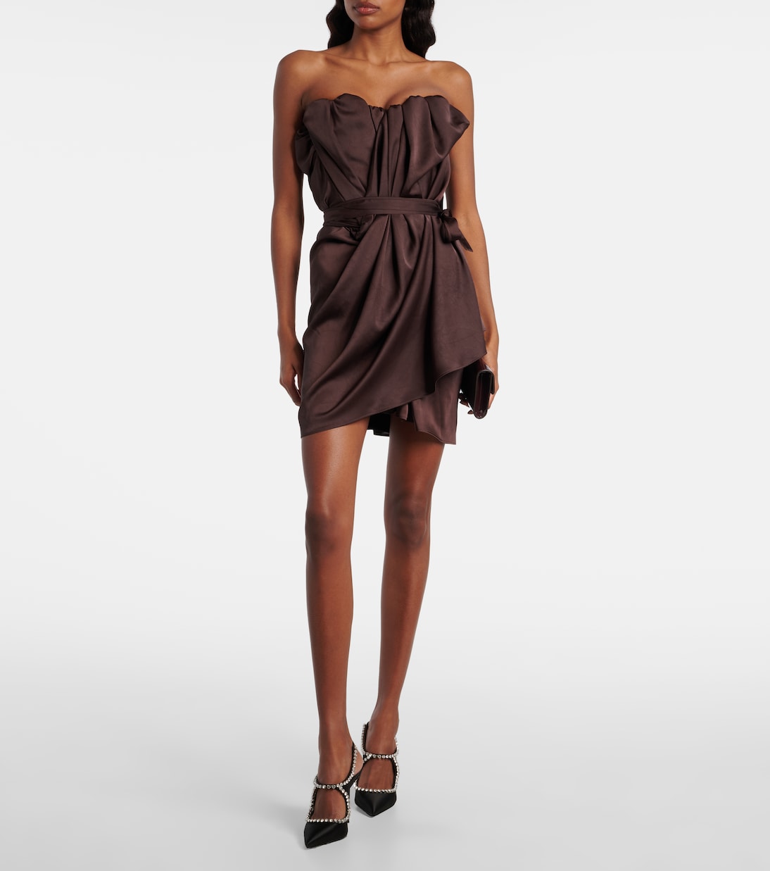 Lidia 105 embellished satin slingback pumps | Paris Texas