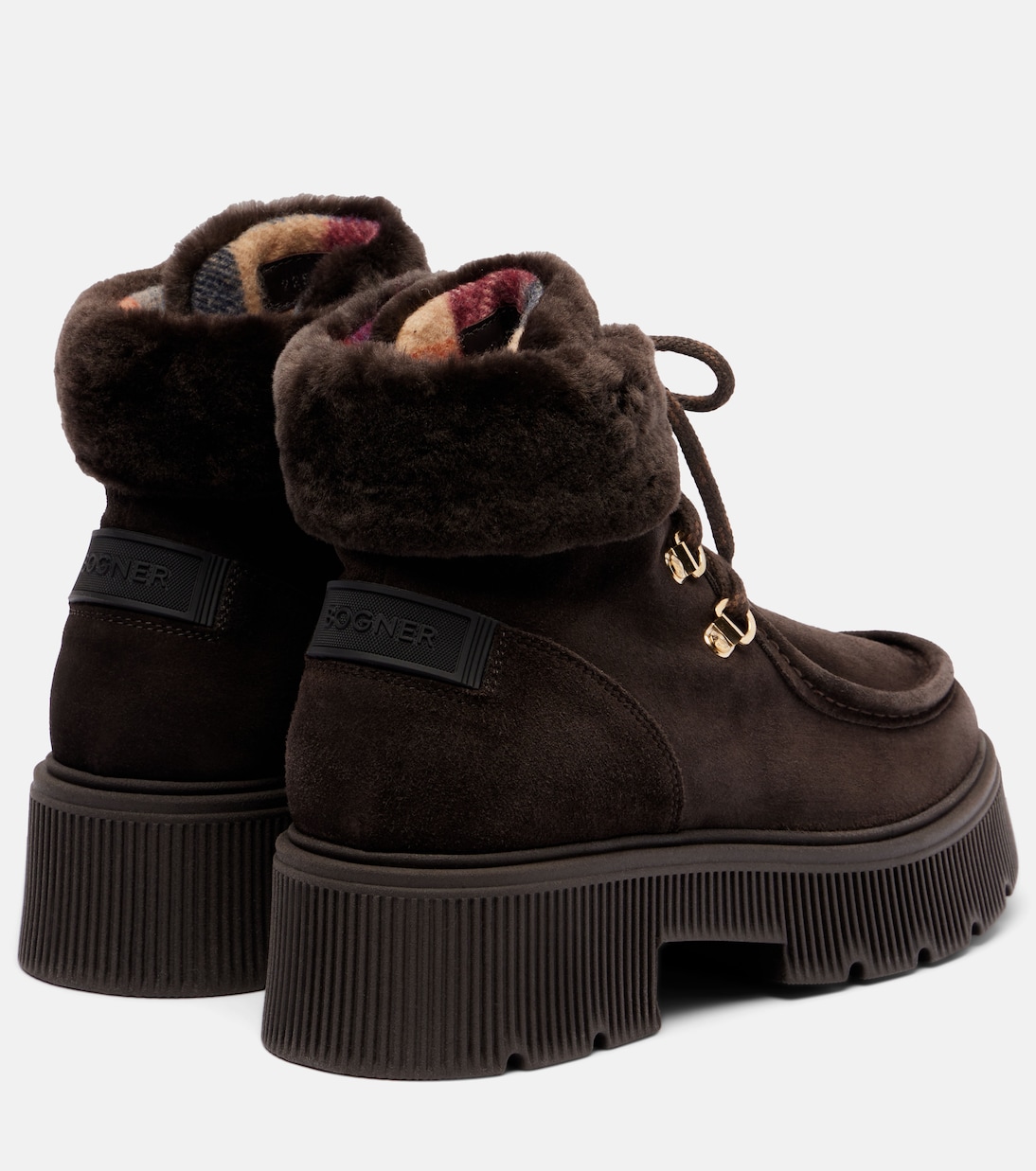 Turin shearling-trimmed suede lace-up boots | Bogner
