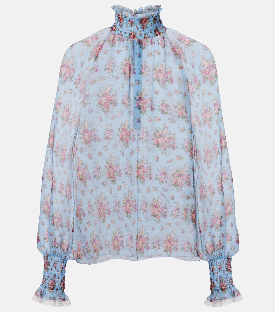Floral ruffled silk and cotton blouse | Dolce&Gabbana