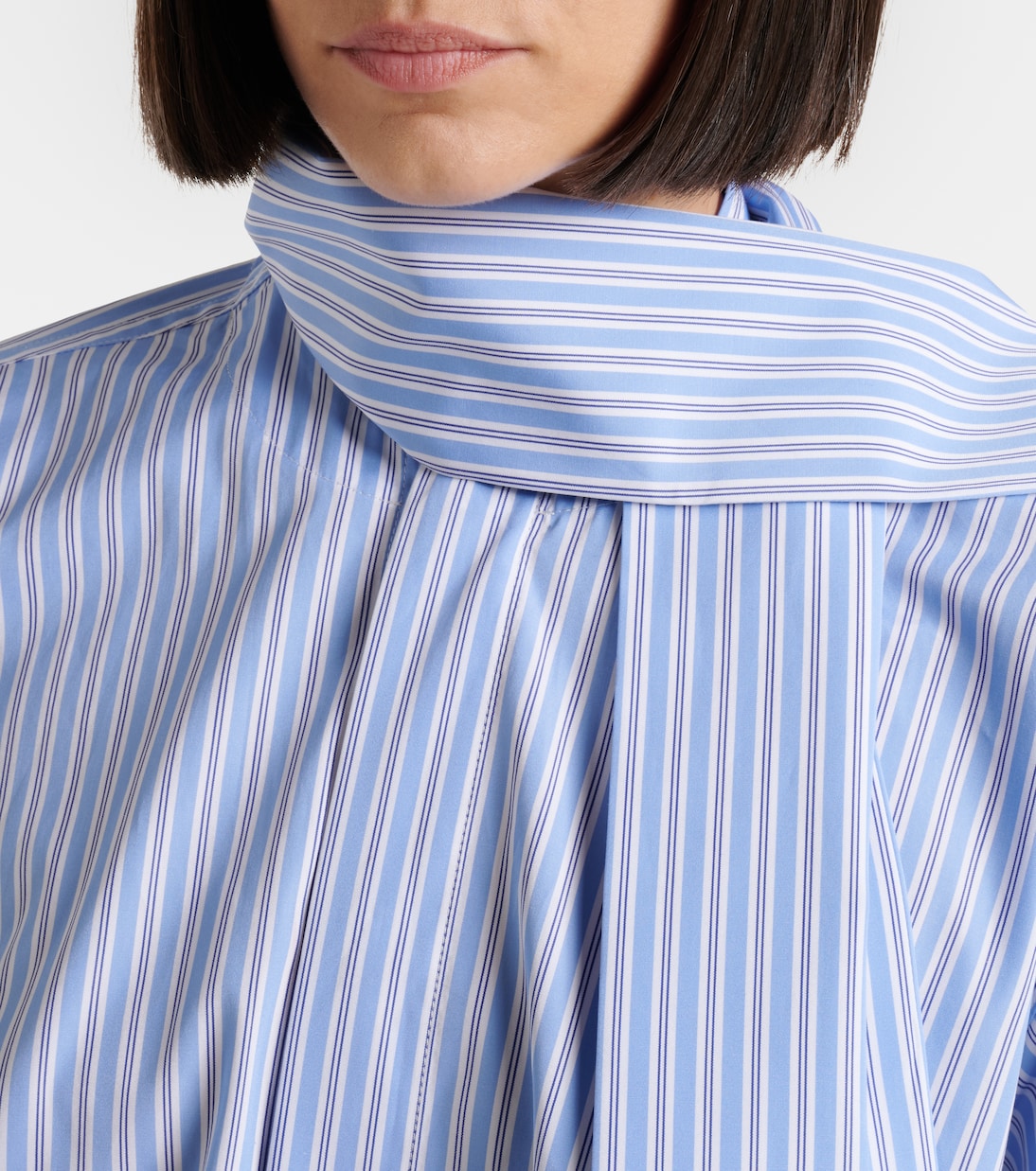 Scarf-detail striped cotton shirt | Plan C