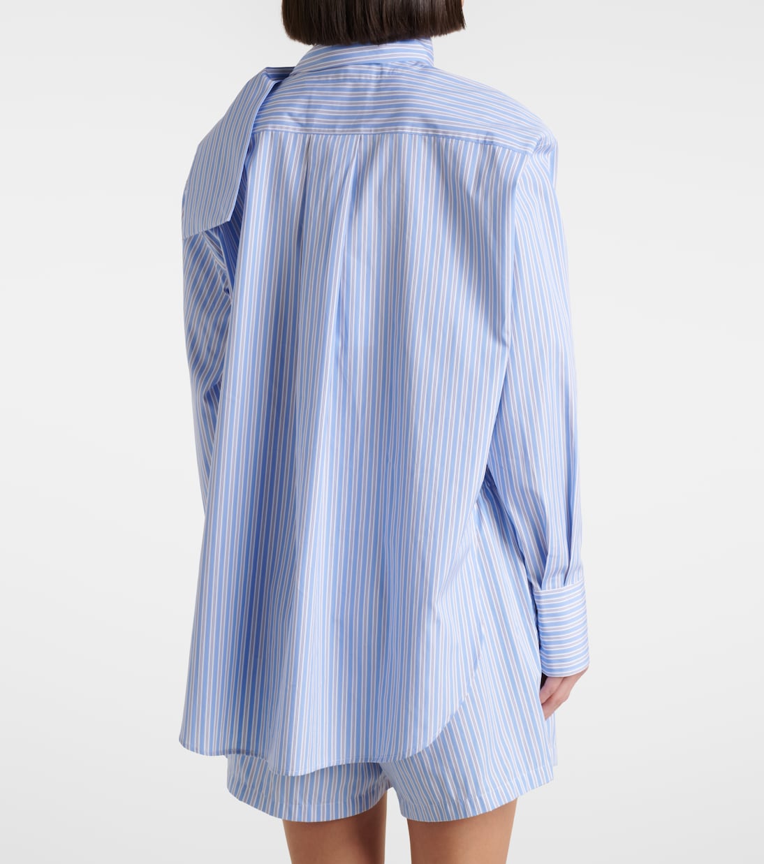 Scarf-detail striped cotton shirt | Plan C