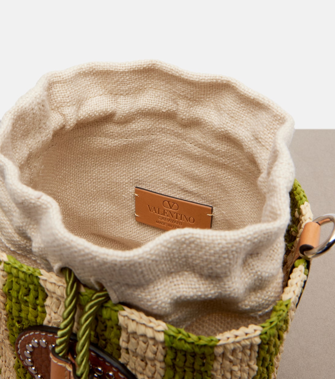 Borsa VLogo Mini in rafia a righe | Valentino Garavani