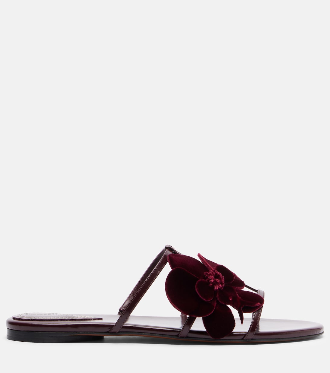 Orchid floral-appliqué leather sandals | Zimmermann