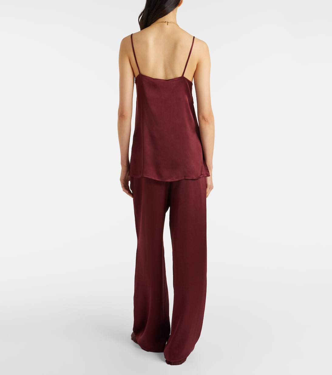 Austin silk satin wide-leg pants | Asceno