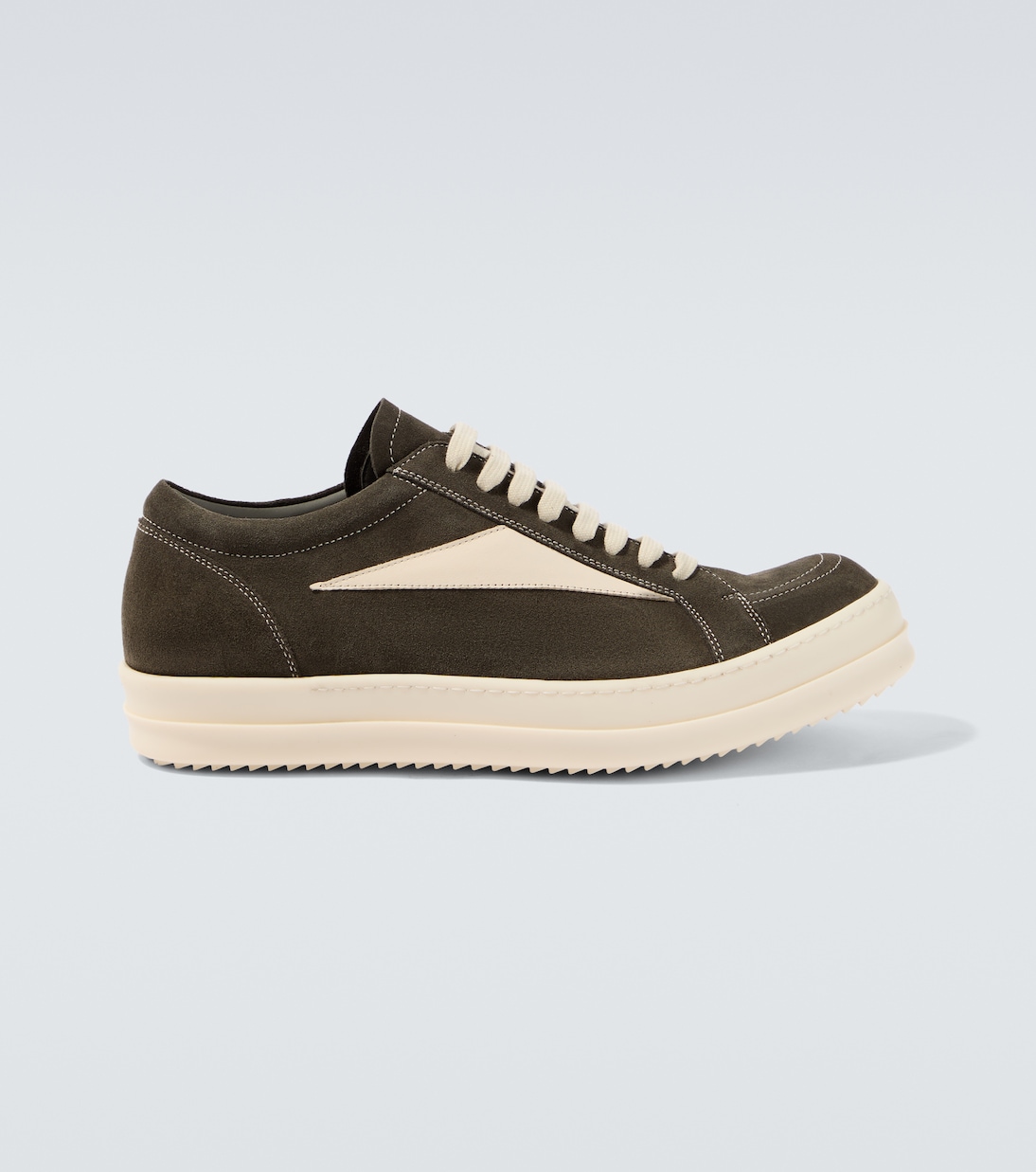 Vintage leather-trimmed suede sneakers | Rick Owens