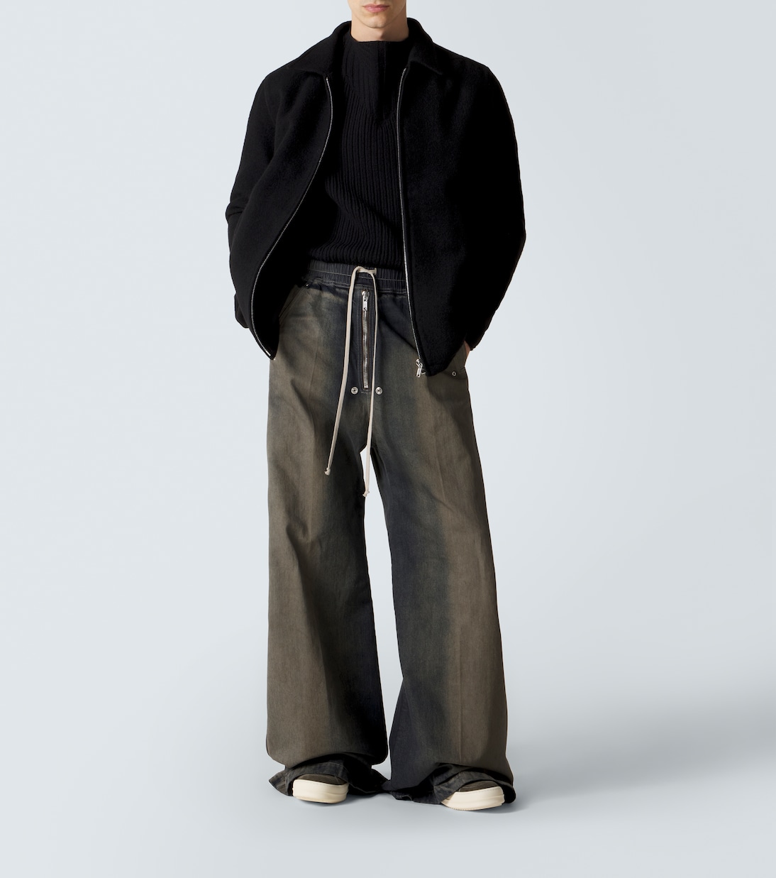 Vintage leather-trimmed suede sneakers | Rick Owens