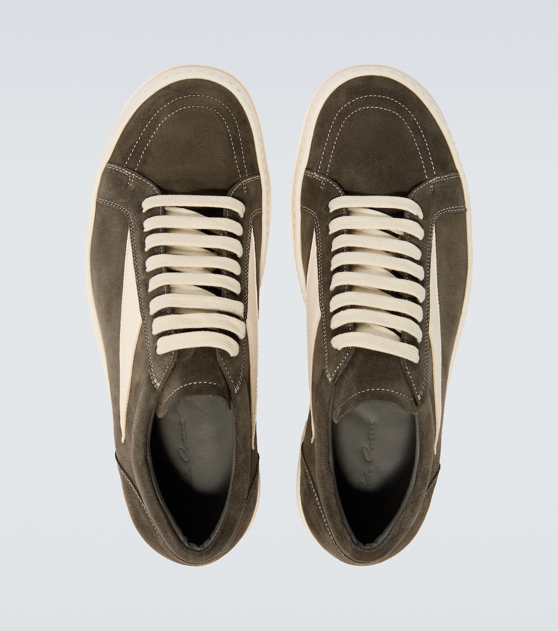 Vintage leather-trimmed suede sneakers | Rick Owens