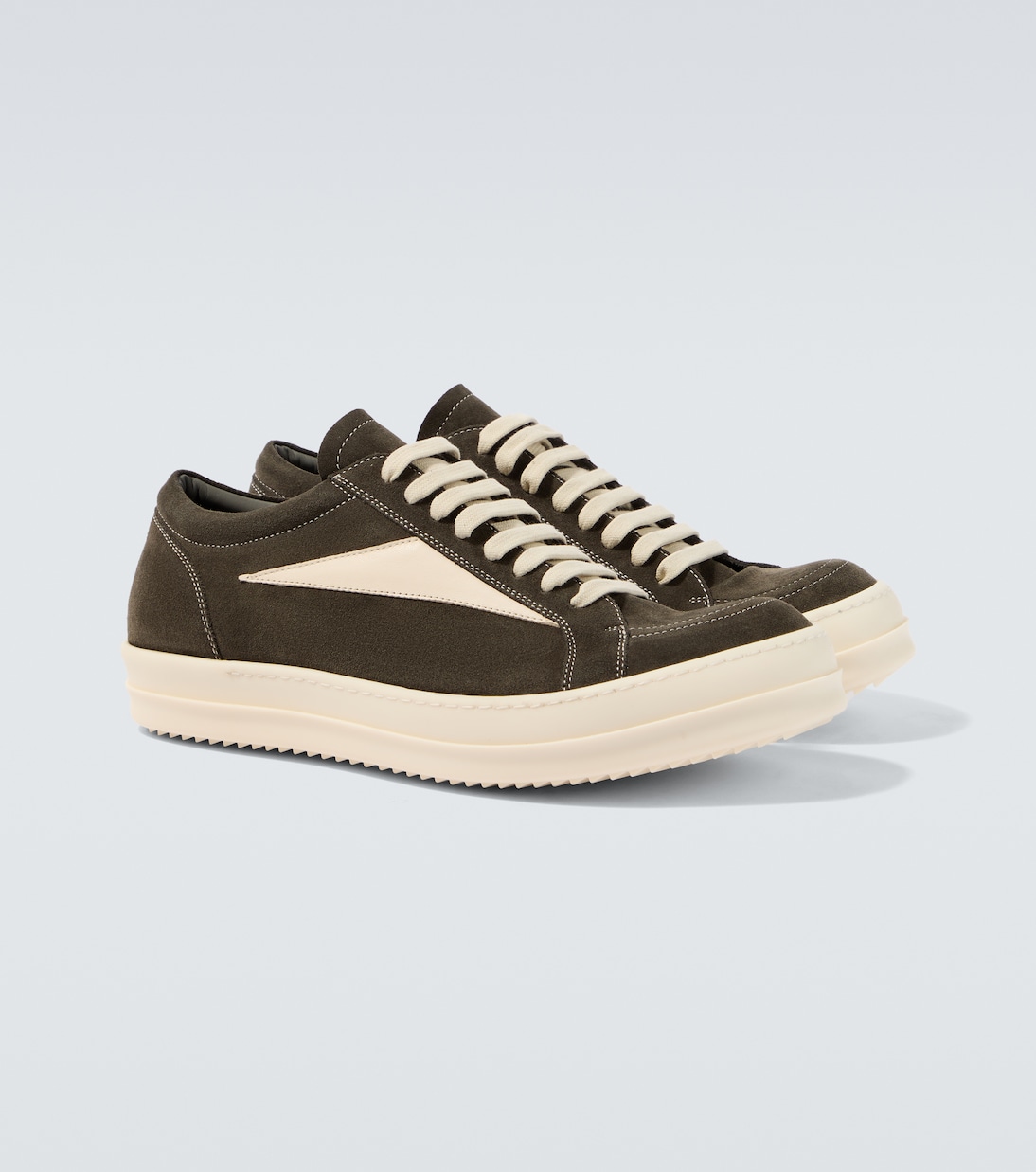 Vintage leather-trimmed suede sneakers | Rick Owens