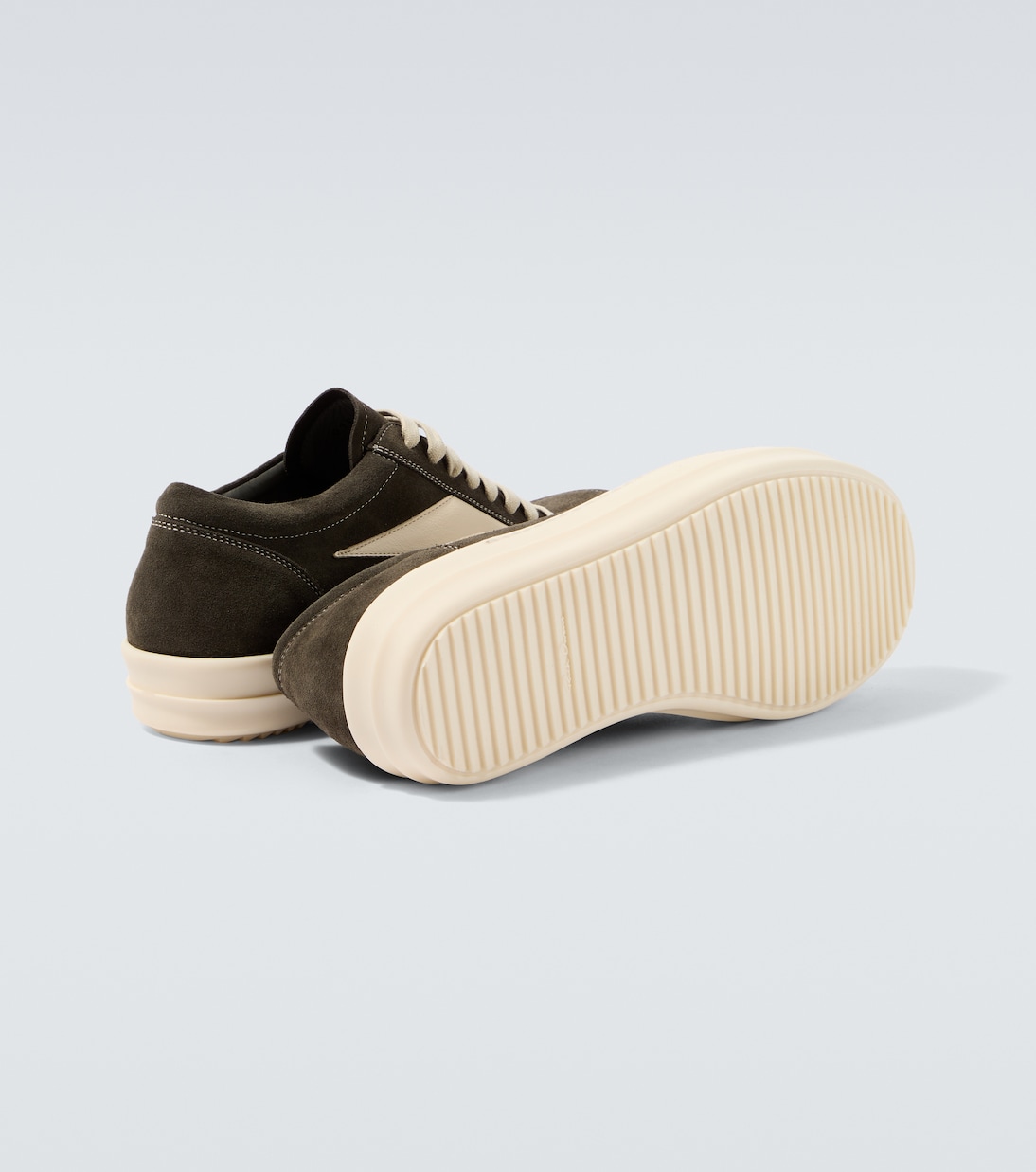 Vintage leather-trimmed suede sneakers | Rick Owens