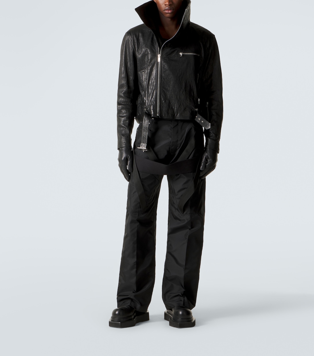 Dracubiker belted leather jacket | Rick Owens