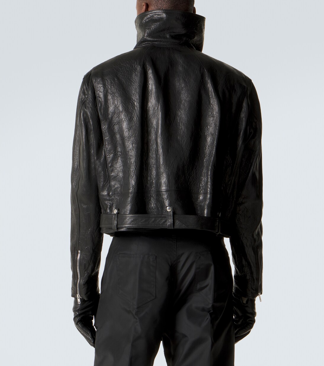 Dracubiker belted leather jacket | Rick Owens