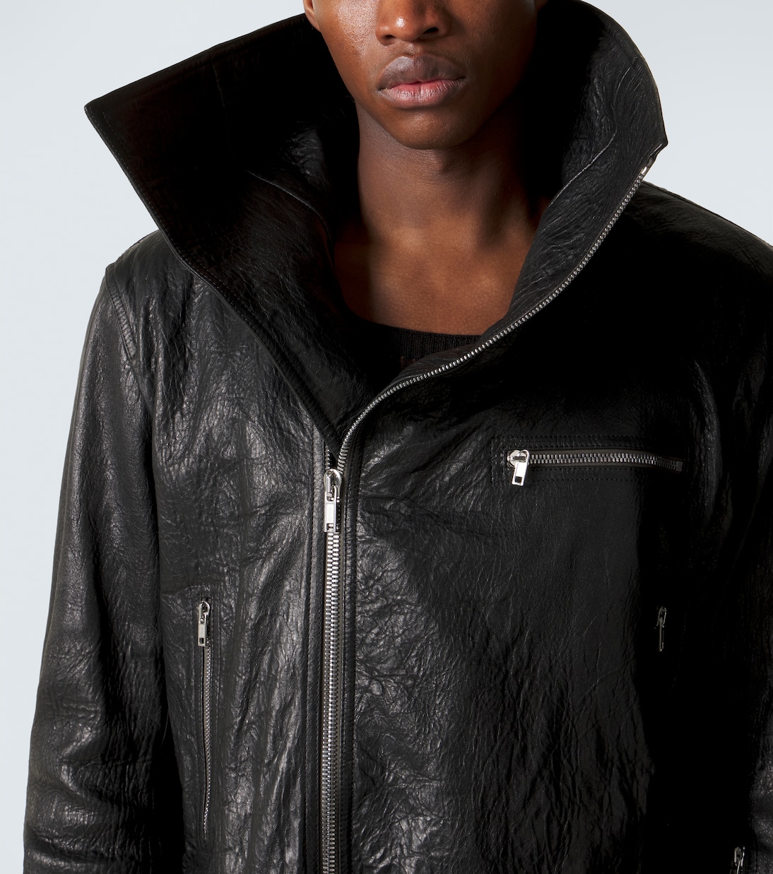 Dracubiker belted leather jacket | Rick Owens