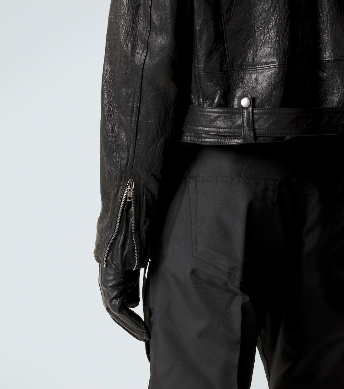 Dracubiker belted leather jacket | Rick Owens