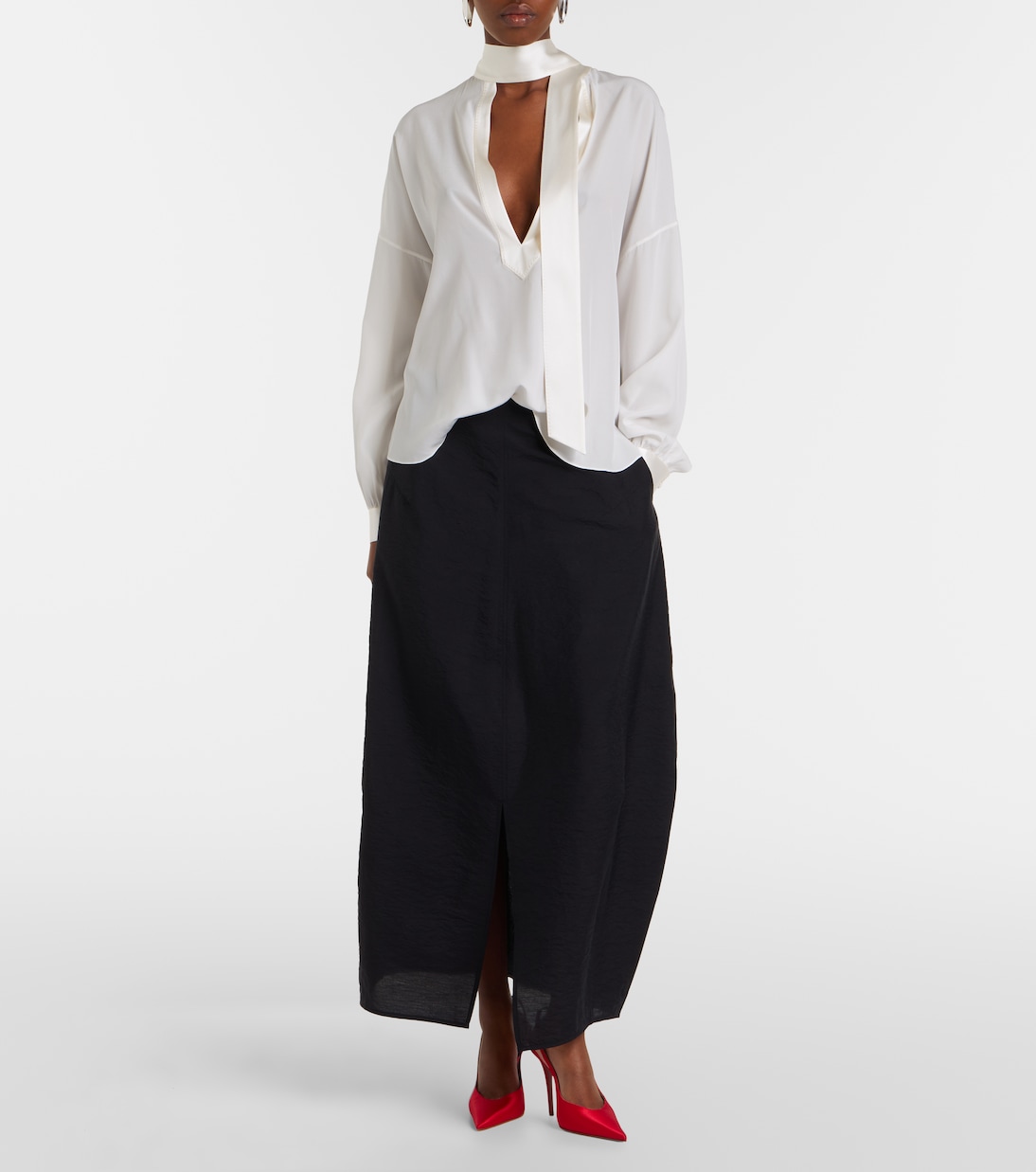 Anok satin slingback pumps | Amina Muaddi