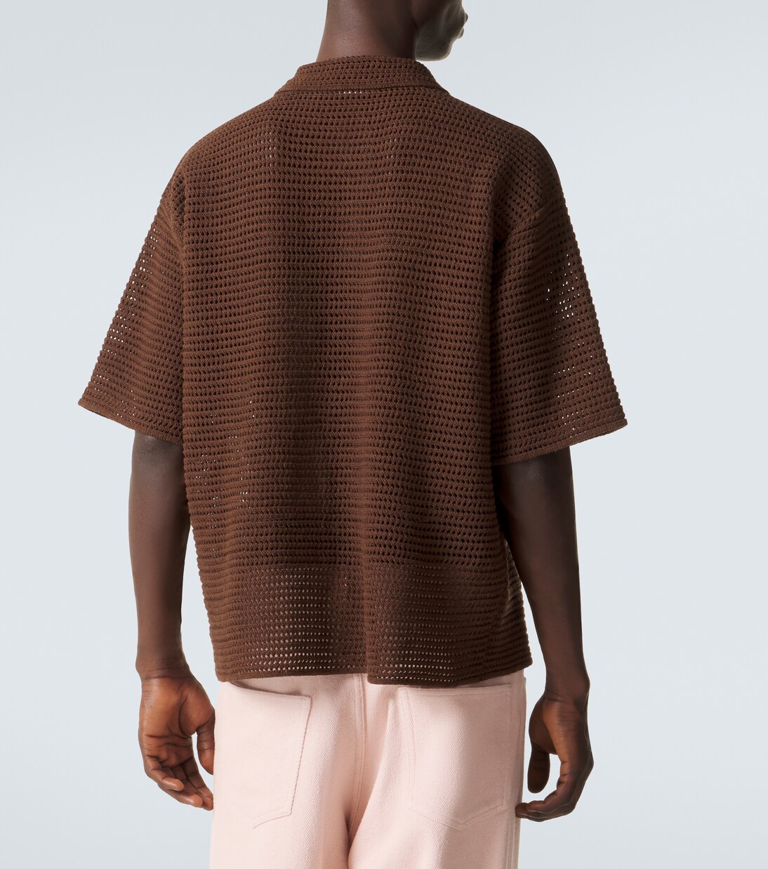 Open-knit cotton and silk polo sweater  | Auralee