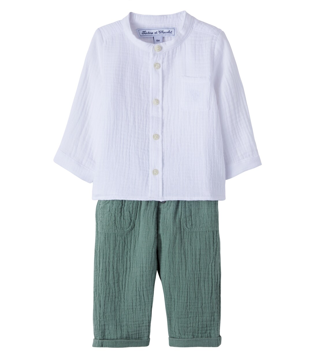 Baby cotton shirt and pants set | Tartine et Chocolat