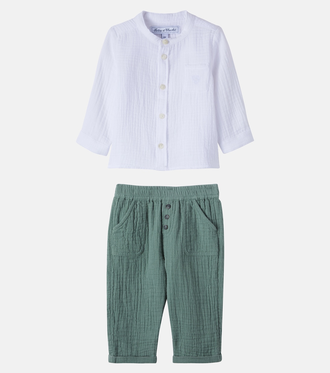 Baby cotton shirt and pants set | Tartine et Chocolat