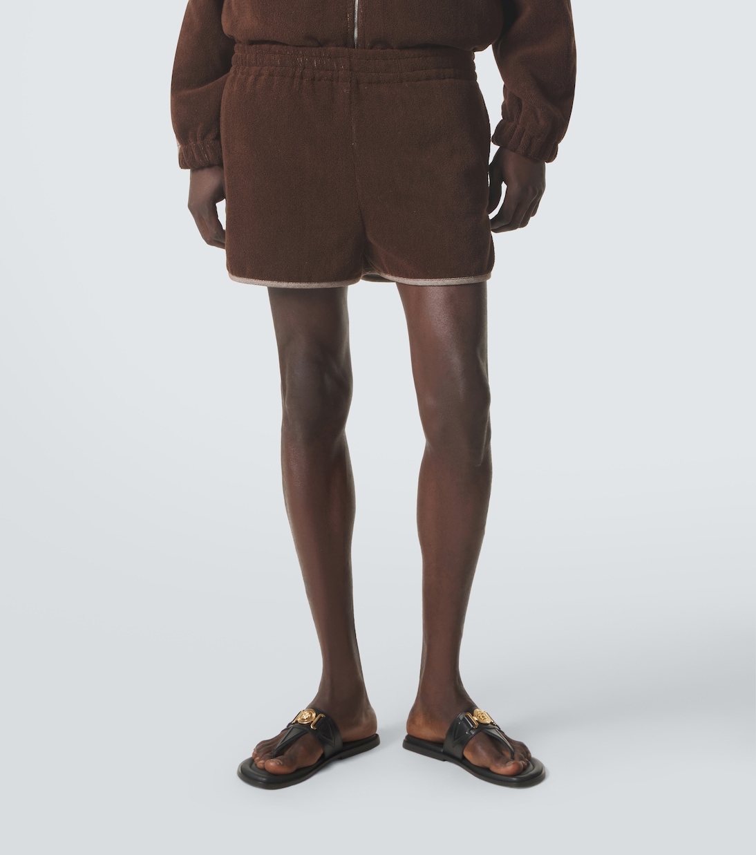 Shorts in spugna di cotone con logo | Versace