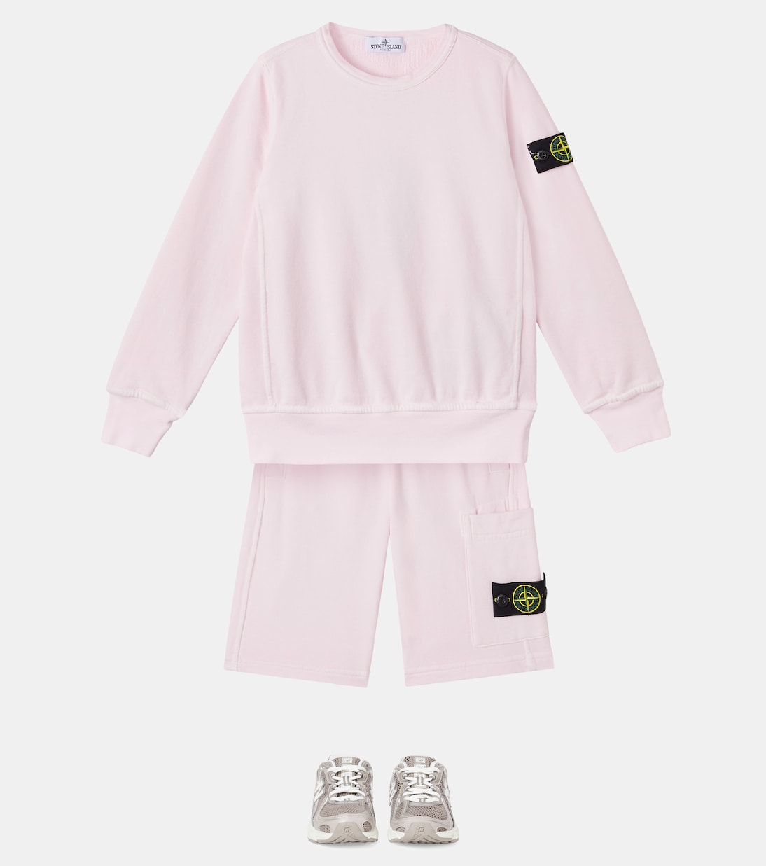 Compass cotton jersey shorts | Stone Island Junior