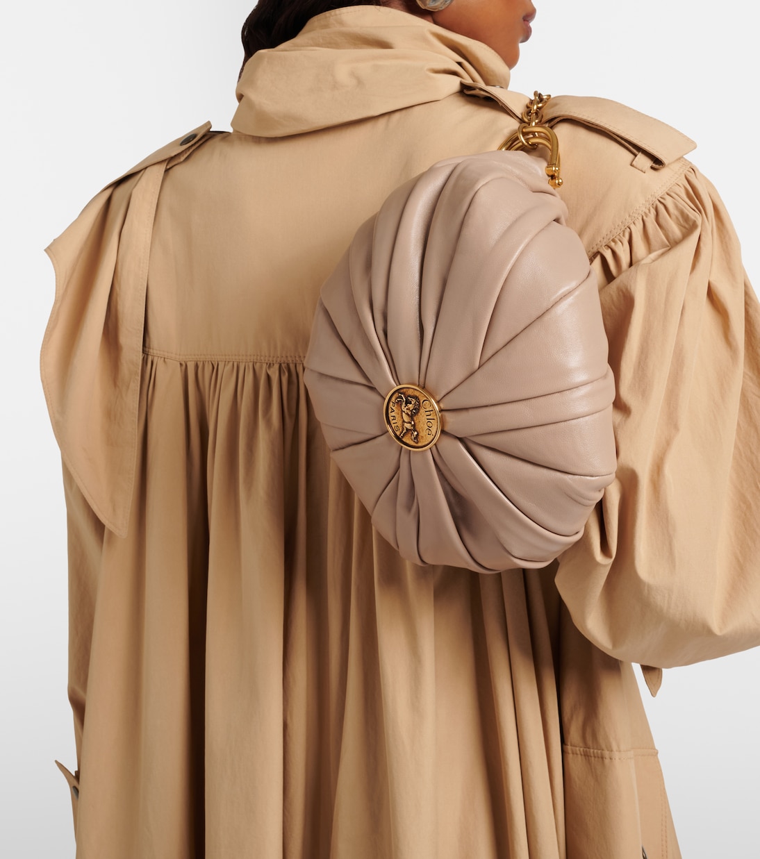 Schultertasche Chloé Plissé Small aus Leder | Chloé