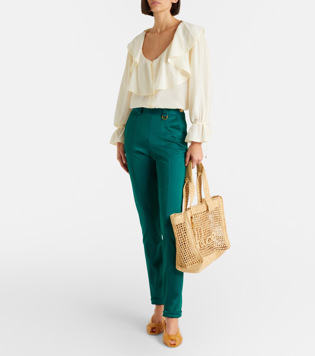 Lace-trimmed silk top | Chloé