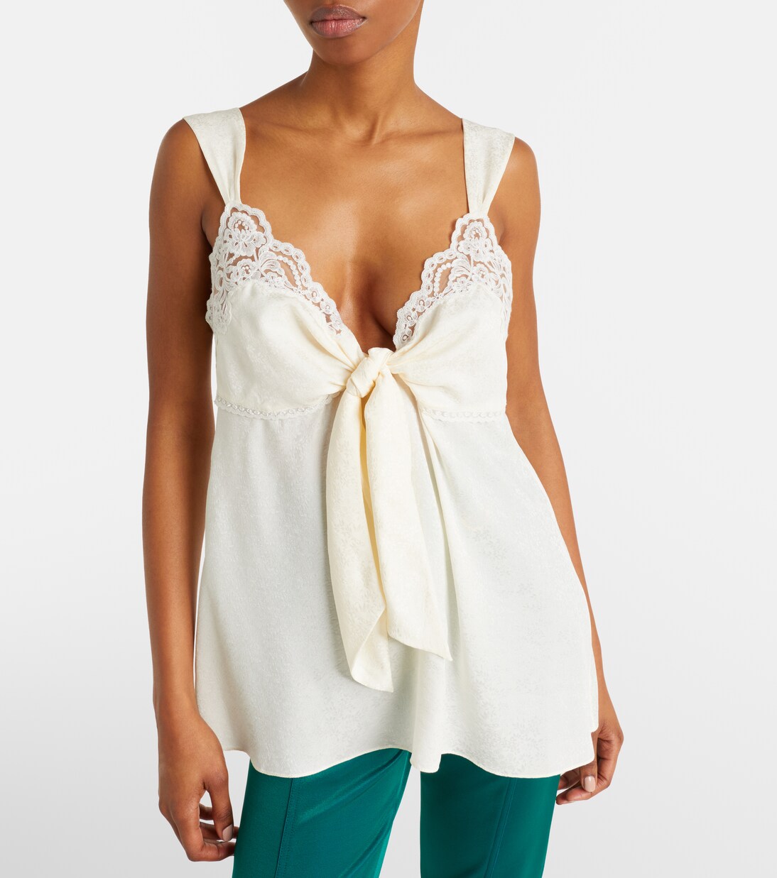 Lace-trimmed silk top | Chloé