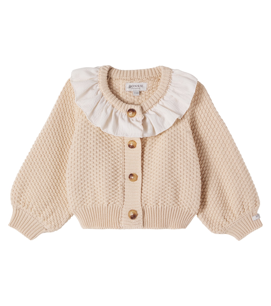 Baby Veertje ruffled cotton cardigan | Donsje