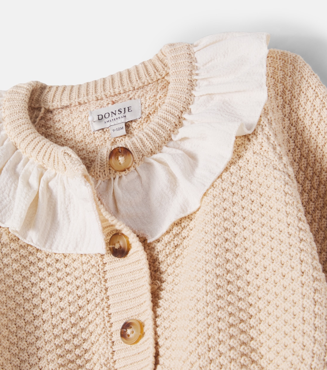 Baby Veertje ruffled cotton cardigan | Donsje