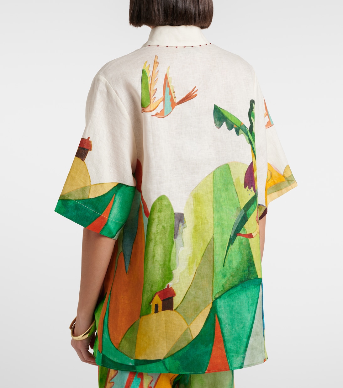 x Mokshini linen bowling shirt | Alémais