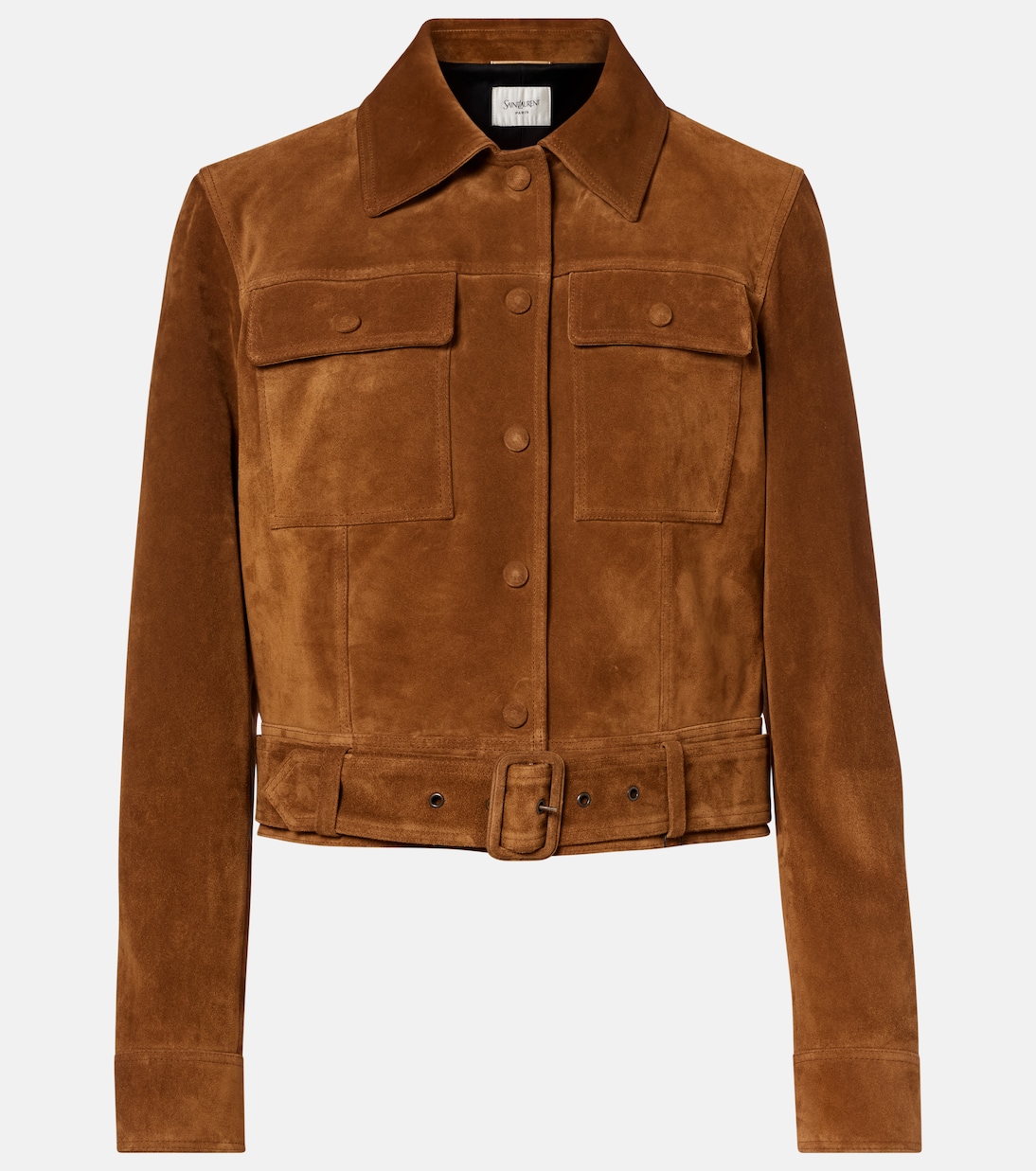 Cropped-Jacke aus Veloursleder | Saint Laurent