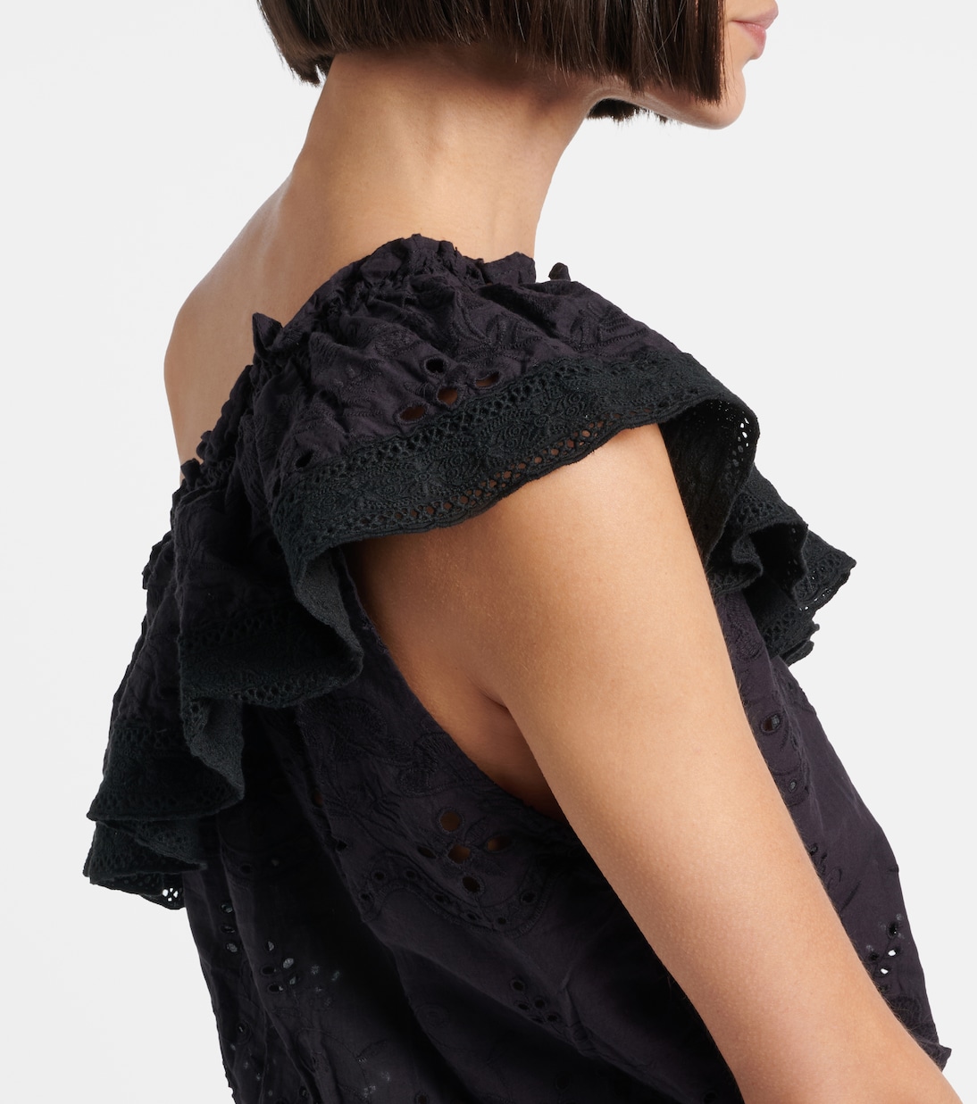 Vestido corto Bree de algodón con bordado inglés | Melissa Odabash