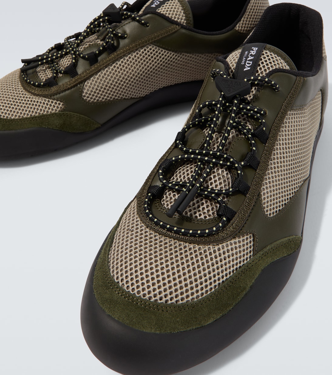 Speedrock leather-trimmed sneakers | Prada