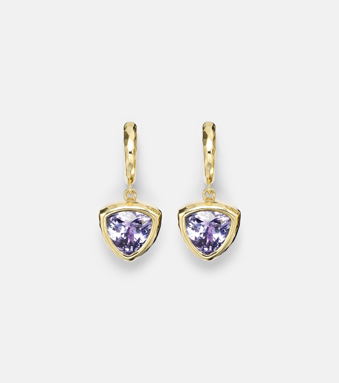 Hidden Gems 18kt gold (750/1000) hoop earrings with tanzanite | Octavia Elizabeth