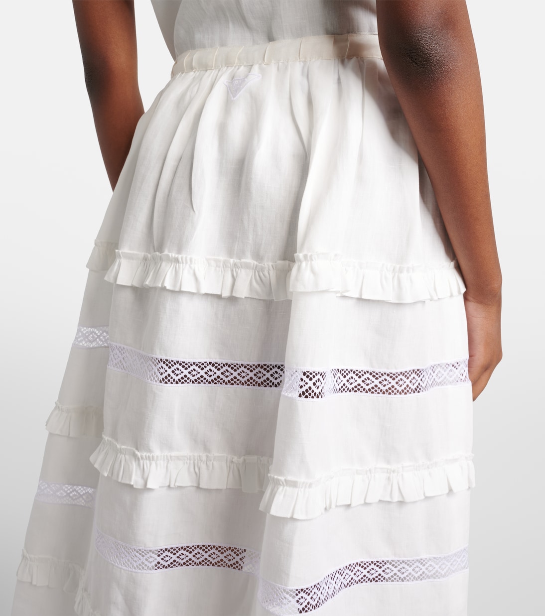 Linen midi skirt | Prada