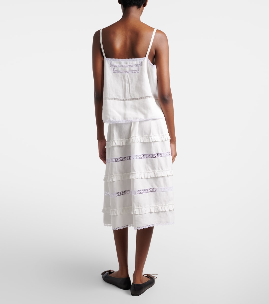 Linen midi skirt | Prada