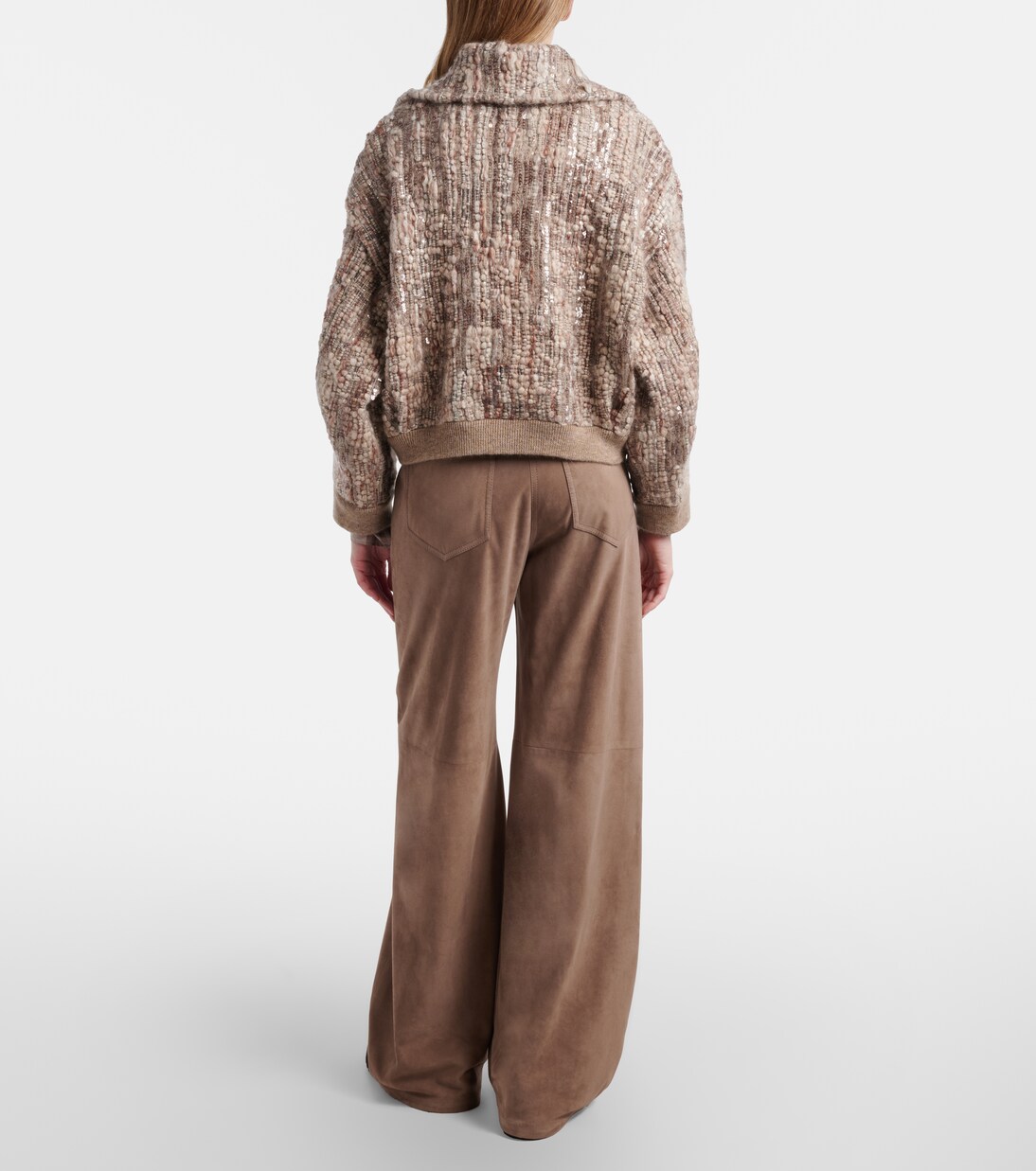 Suede wide-leg pants | Brunello Cucinelli